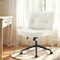 Simple Deluxe YSSOA Criss Cross Legged Chair with Wheels, Armless PU Leather Office Desk Chair Wide Seat, Swivel 3A88FNCHAR7295BGE - alternate 1