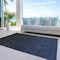 Homeroots 10' X 14' Navy Blue And Charcoal Abstract Washable Indoor Outdoor Area Rug 588959 - alternate 6