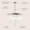 Jonathan Y Wyatt 20" 4-Light Crystal LED Chandelier, Polished Nickel/ Clear JYL9007A - alternate 6