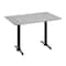 Flash Furniture 48" x 30" Tabletop, Gray Faux Concrete, Seamless Surface Technology, 5x22 Black Table Height T-Bases ST-REC3048-CMGY-T0522-GG - alternate 1