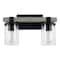 Jonathan Y Bungalow 15" 2-Light Iron/Seeded Glass Rustic Farmhouse LED Vanity Light, Black/Gray Oak Wood Finish JYL7508B - alternate 6