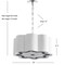 Jonathan Y Coquille 4-Light 20" Adjustable Scalloped Shade Metal LED Pendant, Chrome/White JYL9504A - alternate 6