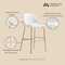 Manhattan Comfort Gracie Barstool in White and Gold - Set of 3 3-BS022-GWH - alternate 5