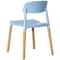Fabulaxe Modern Plastic Dining Chair Open Back with Beech Wood Legs, Blue Set of 4 QI004222.BL.4 - alternate 6