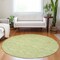 Homeroots 8' Artichoke Green And Ivory Round Floral Washable Indoor Outdoor Area Rug 581842 - alternate 3