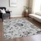 Homeroots 8' X 10' Gray Charcoal And Silver Floral Washable Indoor Outdoor Area Rug 589473 - alternate 5