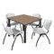 Regency Square Kee Breakroom Table W/ 4 M Stack Chairs, 48 in W, 48 in L, Noble Oak TB4848NOBPBK47GY - alternate 1