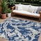 Homeroots 10' X 14' Navy Blue Gray And Ivory Abstract Washable Indoor Outdoor Area Rug 600113 - alternate 1