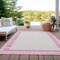 Homeroots 10' X 14' Pink And Ivory Striped Washable Indoor Outdoor Area Rug 610497 - alternate 4
