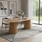 Homeroots 86" Natural Solid Wood Double Pedestal Base Oval Dining Table 720705 - alternate 3