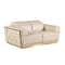 Homeroots 70in Cream and Gold Italian Leather Loveseat 720476 - alternate 5