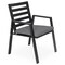 Leisuremod Chelsea Modern Patio Dining Armchair in Aluminum with Removable Cushions, Black CC20BL-BL - alternate 1