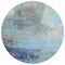 Homeroots 8' Teal Blue And Gray Round Abstract Washable Indoor Outdoor Area Rug 632037 - alternate 6