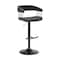 Homeroots Black Faux Leather And Metal Swivel Adjustable Height Bar Chair 534477 - alternate 1