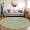 Homeroots 8' Artichoke Green And Ivory Round Abstract Washable Indoor Outdoor Area Rug 600506 - alternate 5