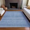 Homeroots 3' X 5' Denim Blue And Sky Blue Striped Washable Indoor Outdoor Area Rug 615344 - alternate 5
