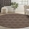 Homeroots 8' Brown Round Geometric Indoor Outdoor Area Rug 572834 - alternate 6