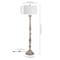 Jonathan Y Trisha 61.5 in. French Country Classic Distressed Resin Spindle Candlestick LED Floor Lamp, White Was JYL3060B - alternate 8
