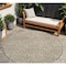Homeroots 8' Beige And Brown Round Abstract Washable Indoor Outdoor Area Rug 599780 - alternate 1