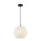 Jonathan Y Lacey 12 in. 1-Light Modern Bohemian Woven Paper Rope Round Globe LED Pendant, White/Black JYL1134A - alternate 1