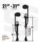 Surpro Single-Sided Drywall Stilts, Aluminum Base, 21 in - 31 in Height, QuadLock Contractor-Grade Stilts S1X-A-2131 - alternate 2