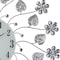 Homeroots 27" Silver White And Black Metal and Glass Silent Analog Floral Round Wall Clock 626547 - alternate 2