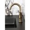 Kingston Brass One-Handle Single-Hole Bathroom Faucet with Deck Plate and Push Pop-Up Drain, Antique Brass KSD2213KL - alternate 3