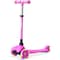 Campior Pink Mini 3-Wheel Scooter for Kids, LED Light-Up Wheels, Adjustable Handlebar, Rear Foot Brake CAMKSPNK - alternate 1