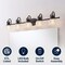 Jonathan Y Virginia 42.8 in. 5-Light Farmhouse Industrial Metal and Seeded Glass LED Vanity Light, Black JYL7903B - alternate 2