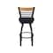 Holland Bar Stool Co Eleanor 36in Swivel Extra Tall Bar Stool, Black Wrinkle Finish, Medium Back, Canter Twilight Seat 880 - alternate 7