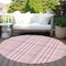 Homeroots 8' Blush Gray And Ivory Round Plaid Washable Indoor Outdoor Area Rug 601460 - alternate 4