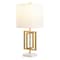 Jonathan Y Anya 20.25" Organic Modern Geometric Interlocking Rectangular Metal LED Table Lamp w/Marble Base, Gol JYL1039A - alternate 1
