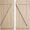 Ekena Millwork Rustic Four Board Joined Board-n-Batten Pecky Cypress Faux Wood Shutters w/Z-Board, 22"W x 60"H SHUBJZ22X60PCPR - alternate 1