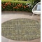 Homeroots 8' Round Blue and Orange Round Floral Washable Non Skid Indoor Outdoor Area Rug 564352 - alternate 1