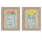 Homeroots Set Of Two Mason Jars Floral Brown Framed Print Wall Art, 2PK 405708 - alternate 1
