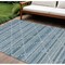 Homeroots 10' X 14' Denim Blue And Teal Blue Geometric Washable Indoor Outdoor Area Rug 610689 - alternate 1
