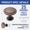 Lifemaster 1-1/4in Oil Rubbed Bronze Cabinet Knobs, Zinc Alloy, Rust-Proof, Easy Install, 25PK LMKNBGLD25 - alternate 5