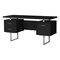 Homeroots 60" Black and Gray Wood and Metal Sled Computer Desk With Three Drawers 489925 - alternate 1