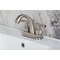Kingston Brass Knurled Double-Handle 4" Centerset Bathroom Faucet with Brass Pop-Up, Brushed Nickel KS8618KNL - alternate 4