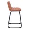 Homeroots Set of Two 26" Brown And Black Faux Leather And Steel Counter Height Bar Chairs 555736 - alternate 4