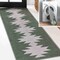 Jonathan Y Chayton Minimalist Geometric Non-Slip Machine-Washable Dark Green/Light Gray 2ft x 8ft Runner Rug WSH110C-28 - alternate 1