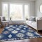 Homeroots 8' X 10' Navy Blue Ivory And Gray Southwestern Washable Indoor Outdoor Area Rug 615161 - alternate 5