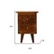 Homeroots 20" Brown Solid Wood Two Drawer Nightstand 701708 - alternate 5