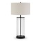 Homeroots 28" Black Glass Table Lamp With White Drum Shade 524483 - alternate 1