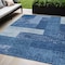 Homeroots 5' X 8' Navy Blue And Sky Blue Geometric Washable Indoor Outdoor Area Rug 612449 - alternate 1