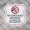 Signmission Concealed Carry Shield Sign No Concealed, 6 Inch X 6 Inch, Plastic Sign SHI-P-6-372 - alternate 4