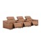 Homeroots 134" Chestnut Italian Leather Reclining Metal USB Sofa 720295 - alternate 5