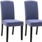 Homeroots Set of Two Navy Blue And Black Upholstered Polyester Dining Parsons Chairs 546394 - alternate 2