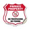 Signmission Private Property Shield Sign No Trespass, 4 inch X 4 inch, Vinyl Decal, 2PK SHI-D-2PACK-4-447 - alternate 1