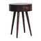 Homeroots 22" Walnut Solid Wood Round One Drawer Nightstand 651545 - alternate 6
